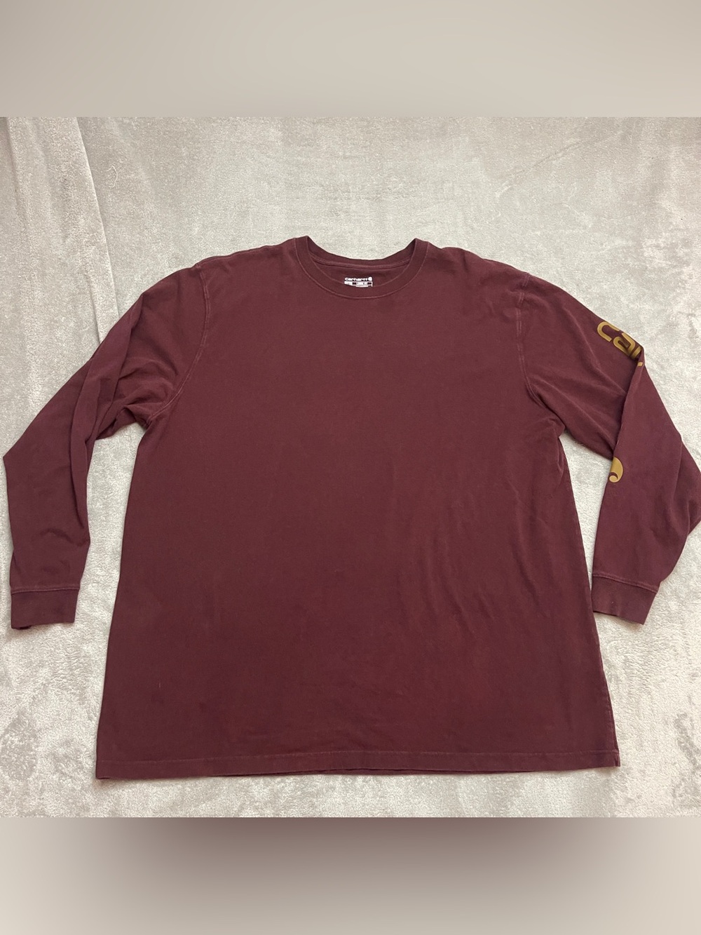 Carhartt Burgandy Shirt Mens 3XL Tall Original Fit Long Sleeve T Shirt